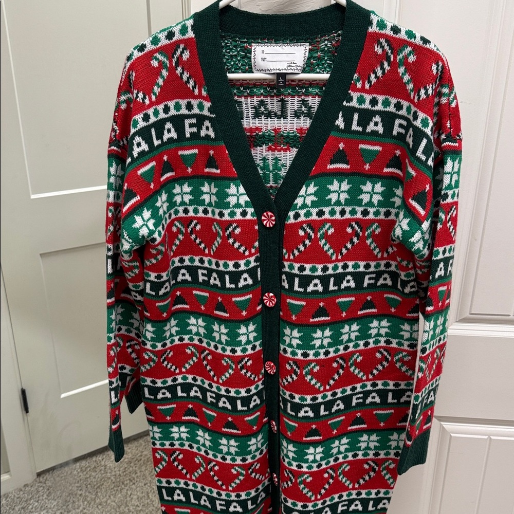 Ugly Christmas Sweater Cardigan/Dress